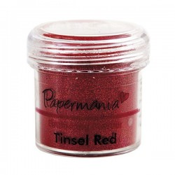 PAPERMANIA embossing powder, red with sequins, 30 ml