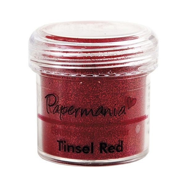 PAPERMANIA embossing powder, red with sequins, 30 ml