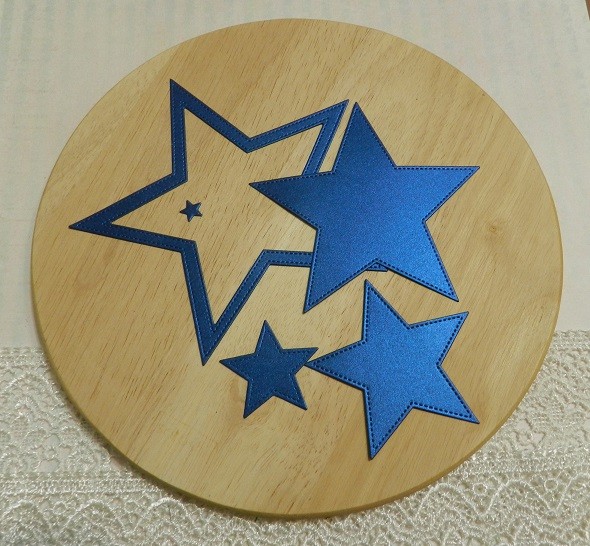 Cutting down the Star frame dark blue designer mother-of-pearl paper 290 gr.