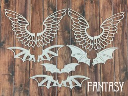 Чипборд Fantasy набор «Крылья 2348» размеры от 1,5*5,6 до 2,6*7см