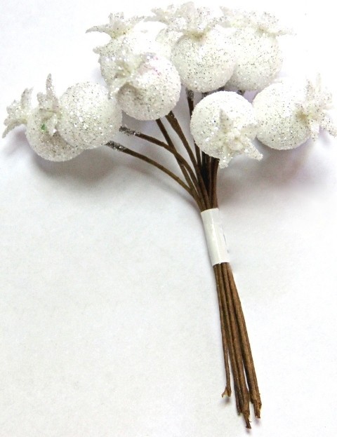 Decorative bouquet "Berries in glitter", 12 pcs, size 110mm