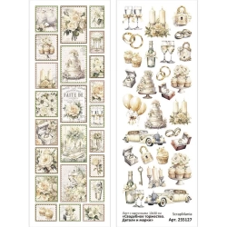Лист с картинками 10х30 см "Свадебное торжество. Детали и марки" (ScrapMania)