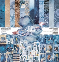 Набор двусторонней бумаги Scrapodelie "Enigma 2" 8 листов, размер 30,5х30,5см, 190 гр/м2