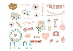Sheet with pictures for cutting out Fleur Design 