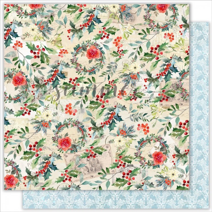 Double-sided sheet of paper Summer Studio The Holiday spirit "Holiday" size 30.5*30.5 cm, 190gr