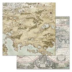 Двусторонний лист бумаги ScrapMania "Фономикс. Карты. Том 1. Номер 7", размер 30х30 см, 180 гр/м2
