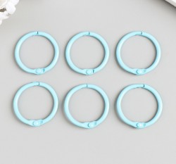 Набор колец для альбома "АртУзор", 3 см, светло-голубой, 6 штук