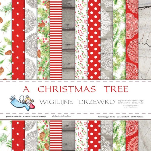 A set of double-sided paper Galeria papieru "A Christmas Tree. Christmas tree " 12 sheets, size 30x30 cm, 200 gr/m2