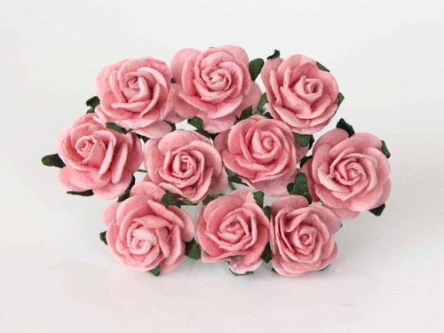 Roses "Pink-peach" size 2 cm, 5 pcs