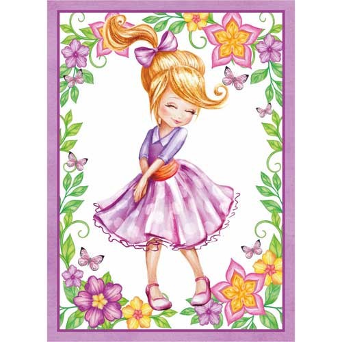 Fabric card "Little lady. Yoke " size 6.5*9 cm