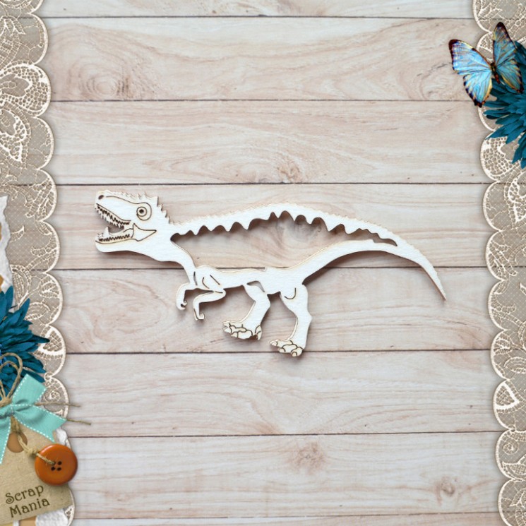 Chipboard " The Era of dinosaurs. Shaker. Small Tyrannosaurus " (ScrapMania), size 11. 5x4. 6 cm