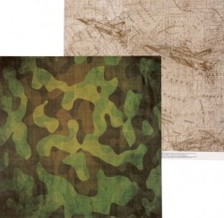 Двусторонний лист бумаги АртУзор "Military", размер 30,5х32 см, 180 гр/м2