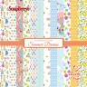 One-sided set of Scrapberry's "Summer Dreams" paper, 12 sheets, size 15x15 cm, 190 gr/m2