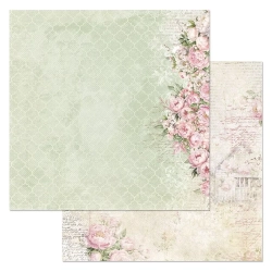 Двусторонний лист "Шебби шарм. Изящные цветы", размер 30*30 см, 180гр (ScrapMania)