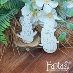 Чипборд FantasyScrap "Цирковые мишка и зайка", Fch-4008