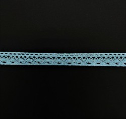 Кружевная лента "Голубая 03", ширина 12 мм, длина 90 см