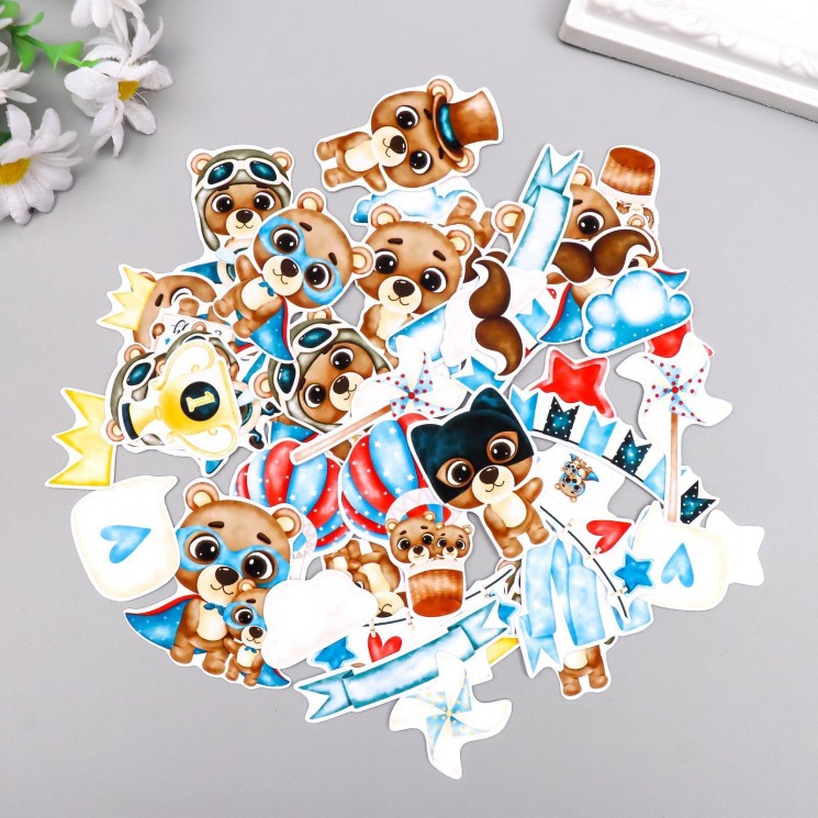 Set of MonaDesign "Dad and Son" die-cuts, 50 elements