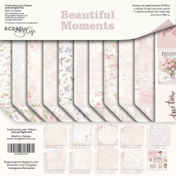 Набор двусторонней бумаги ScrapМир "Beautiful Moments",11 листов, размер 20*20см, 190 гр/м2