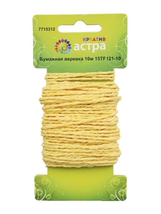 Paper rope Astra "Light yellow", 10 m