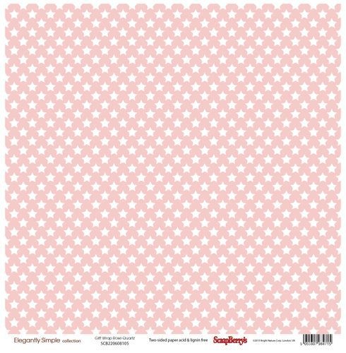 Double-sided sheet of paper Scrapberry's Elegantly Simple Stars "Rose Quartz", size 30x30 cm, 190 g/m2
