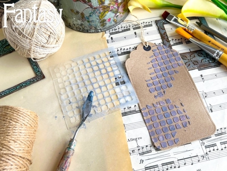 Трафарет Fantasy "Квадраты", толщина пластика 0,5 мм,  размер 10 см