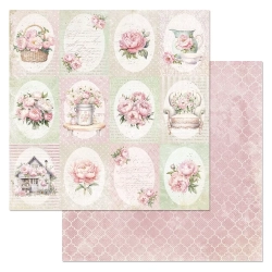 Двусторонний лист "Шебби шарм. Карточки", размер 30*30 см, 180гр (ScrapMania)