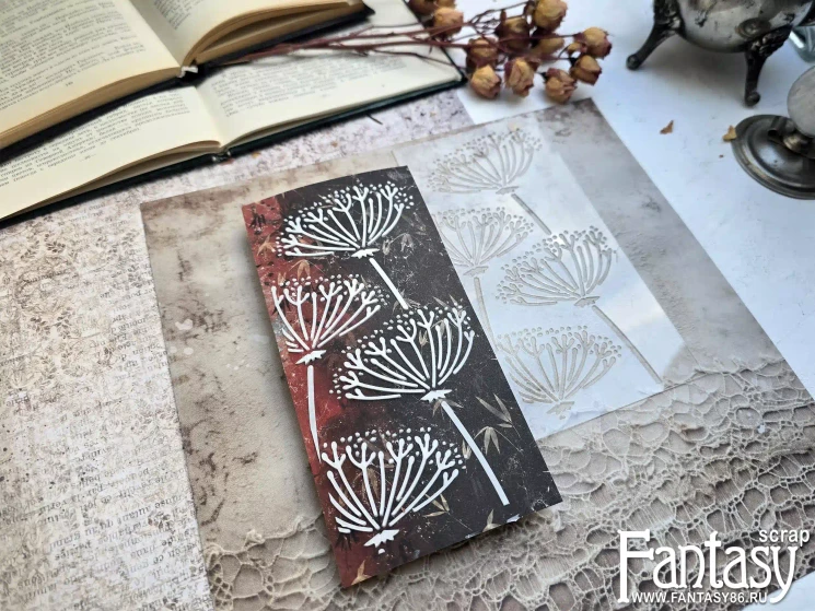 Трафарет Fantasy «Укроп 4 зонтика», Tfd-033, толщина пластика 0,5 мм, размер 10*20 см