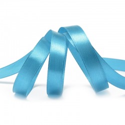 Aquamarine satin ribbon, width 1.2 cm, length 5.6 m