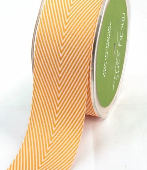 Twill braid chevron "Orange", width 3.8 cm, length 1 m