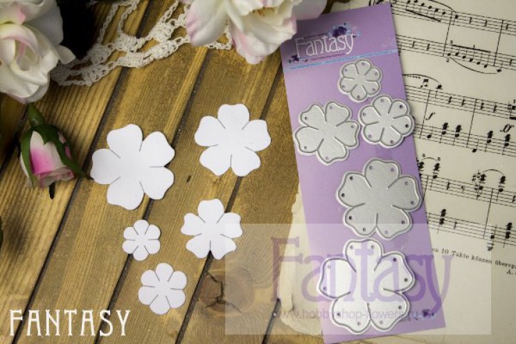 Ножи для вырубки цветок " Роза" размер от 2.1 до 4.5 см, 5 шт