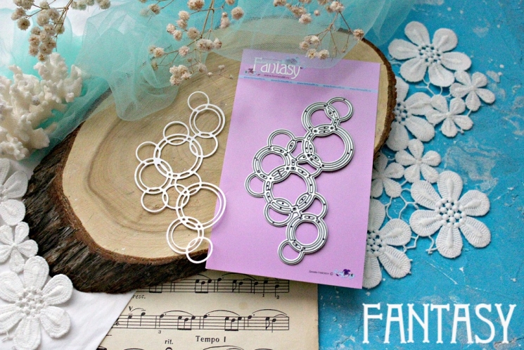 Нож для вырубки Fantasy рамка "Двойные круги 2" размер 11.2*5.5 см