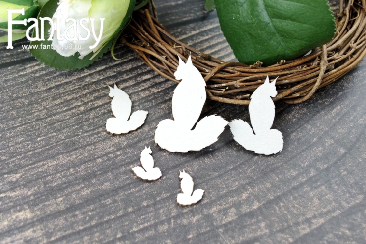 Чипборд Fantasy "Кот, кошка  3803" размер от 1,5*2 см до 3,5*5 см