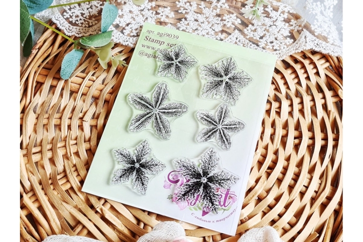 Набор штампов "Цветочный №9" от AgiArt, размер от 27 mm до 41 mm