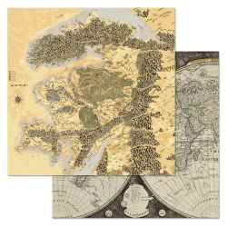 Двусторонний лист бумаги ScrapMania "Фономикс. Карты. Том 1. Номер 2", размер 30х30 см, 180 гр/м2