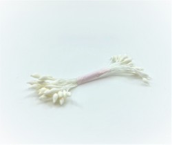 Stamens for flowers, white, 3 mm, 23 pcs, size 5.8 cm