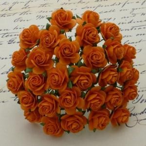 Roses "Orange" size 2 cm, 5 pcs