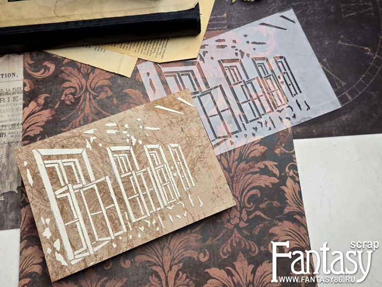 Трафарет Fantasy «Окна старого города», Tfd-030, толщина пластика 0,5 мм, размер 13*20 см