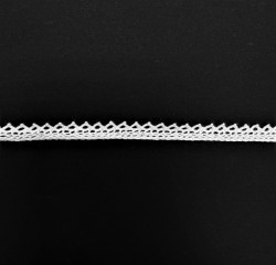 Кружевная лента "Белая 22", ширина 7 мм, длина 90 см