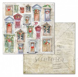 Двусторонний лист бумаги Summer Studio Vintage winter "Doors", размер 30,5*30,5см, 190гр