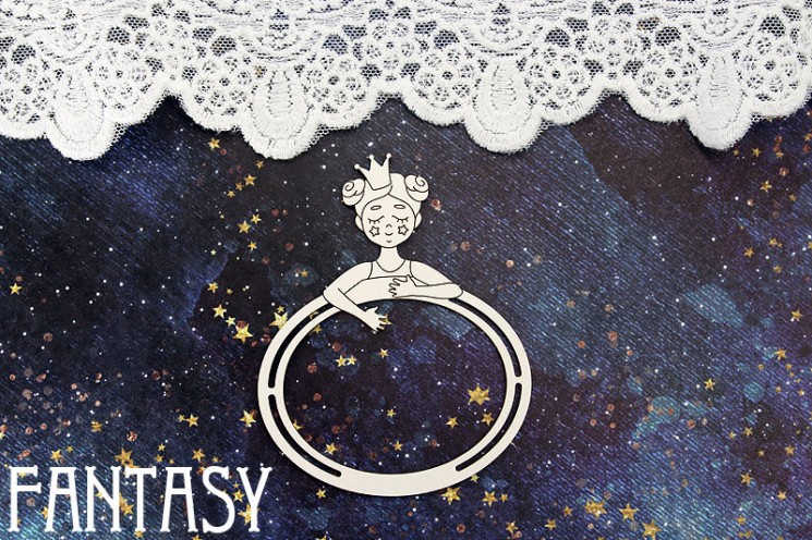 Чипборд Fantasy "Принцесса с рамкой 1411" размер 6,3*7,8 см