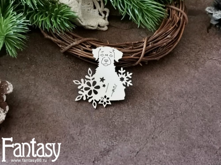 Чипборд Fantasy "Собака 3740", размер 5*5,5 см