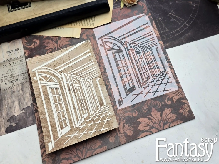 Трафарет Fantasy «Витражные окна», Tfd-031, толщина пластика 0,5 мм, размер 13*20 см