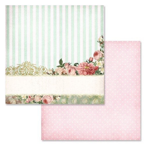 Double-sided sheet of ScrapMania paper "The Duchess's Garden. Lace", size 30x30 cm, 180 g/m2