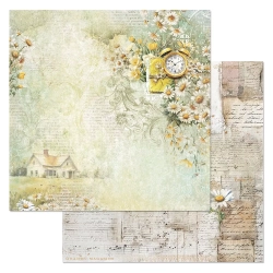 Двусторонний лист "Сезон ромашек. Время собирать букет", размер 30*30 см, 180гр (ScrapMania)