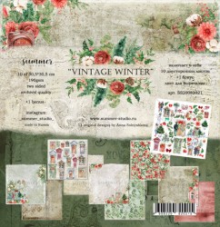 Набор двусторонней бумаги Summer Studio "Vintage winter" 11 листов, размер 30,5*30,5см, 190 гр/м2