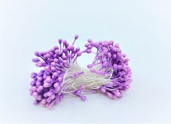 Тычинки двусторонние фиолетовые перламутровые, 1 пучок, размер 3мм