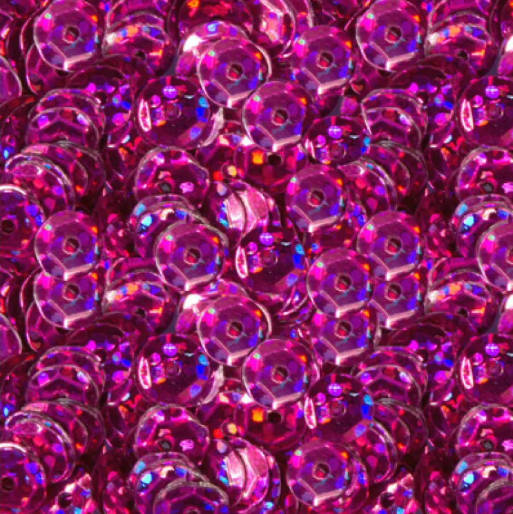 Sequins "Zlatka" in bulk, crimson with holography No. 03, 6 mm, 10 gr 