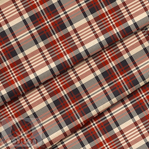 Ткань 100% хлопок Польша "Коричневая клетка", размер 50Х50 см