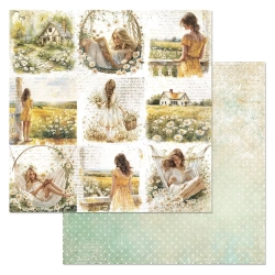 Двусторонний лист "Сезон ромашек. Моменты лета", размер 30*30 см, 180гр (ScrapMania)