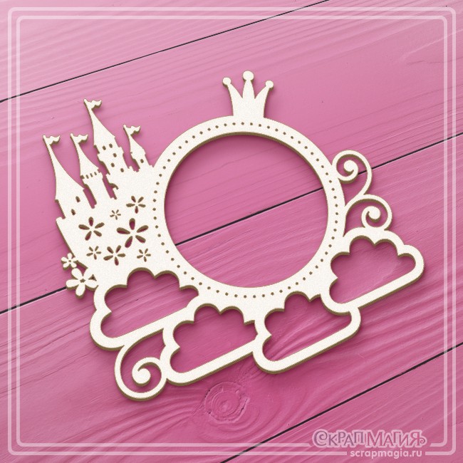 Chipboard Scrapmagia frame-metric "Fairy castle", size 100x99 mm